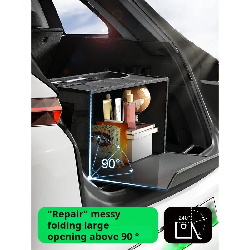 Enhanced Car Organizer: Foldable Oxford Cloth Storage Box for Glove Compartment and Trunk