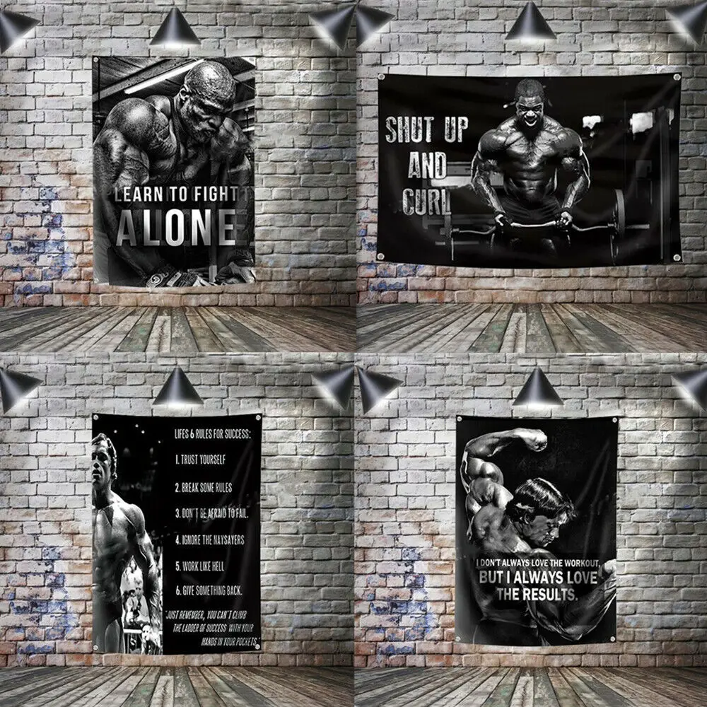 

Шелковый настенный плакат с художественным принтом для занятий в тренажерном зале, фитнеса, бодибилдинга, тренировок, мышц, Декор для дома