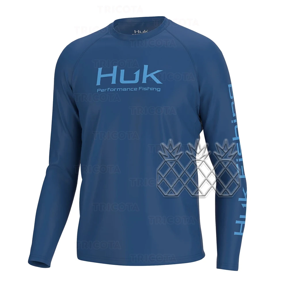 HUK Performance Fishing Shirts Men's Fishing Wear Outdoor Summer Clothing  UV Protection Long Sleeve Fishing Shirt T-shirt Jersey