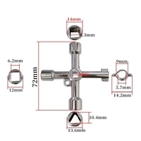 1pcs 4 Way Universal Cross Triangle Wrench KEY for Train Electrical Elevator Cabinet Valve Alloy Triangle 1