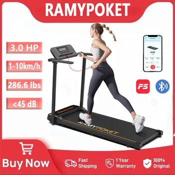 RAMYPOKET Tapis motore 2,5 HP 1-10 km/h Tapis roulant pieghevole Display a LED Tappetino da passeggio per casa/ufficio a basso rumore