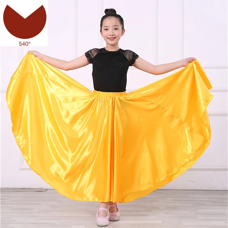 Gonna Flamenco Bambina Spagnola - Lunga Con Orlo Arruffato, Rosso/Nero Per Danza E Festa - Foto 8