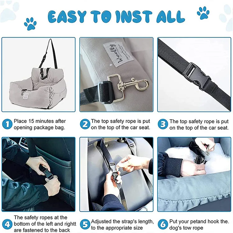 Car Pet Beds Luxury Dog Seat cover Booster High Quality Anti-collision Portable Travel For Outdoor