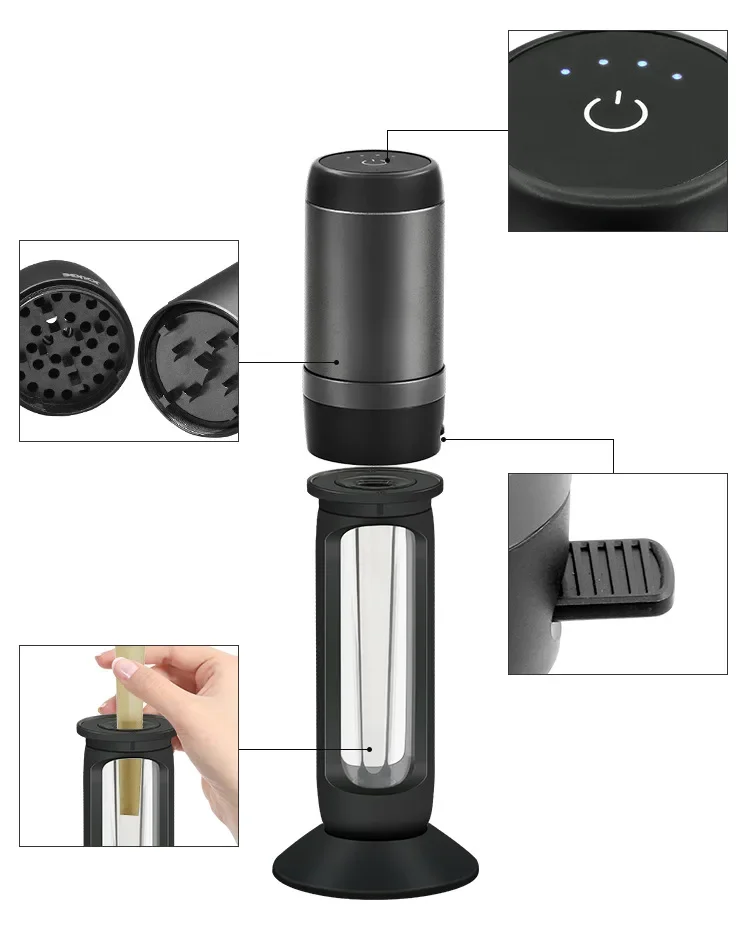 

2024 New Electric Cigarette Grinder Horn Tube Cut Tobacco Metal Cigarette Filler Fully Automatic Grinding and Filling