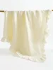 New baby solid colored gauze blanket, children's blanket, folded edge, baby bath towel, scarf, blanket, slim, breathable 3