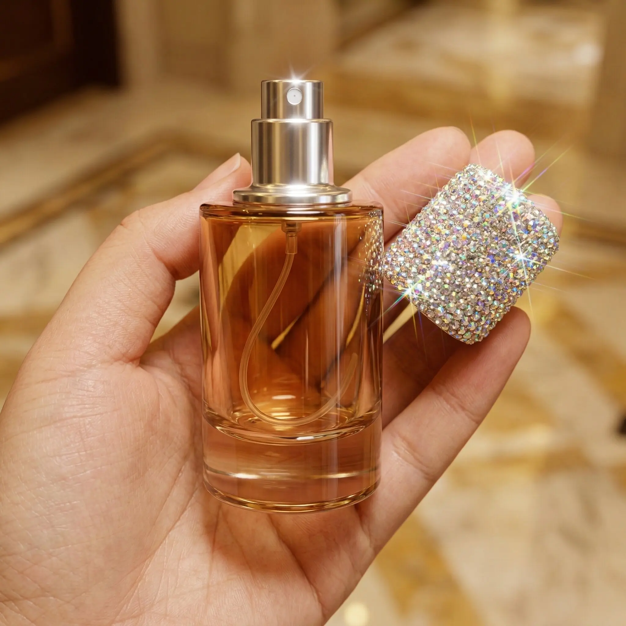 블링 다이아몬드 그라디언트 컬러 30ML 휴대용 유리 리필 가능 향수병 화장품 용기 분무기 스프레이어 화장품 도구