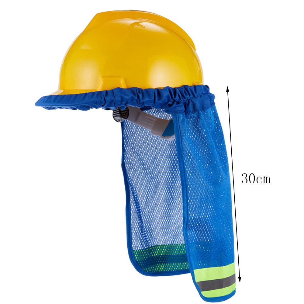 Summer Sun Shade Safety Hard Hat Neck Shield Helmets Reflective Stripe Useful Mesh Reflective Cap Cover for Construction Workers