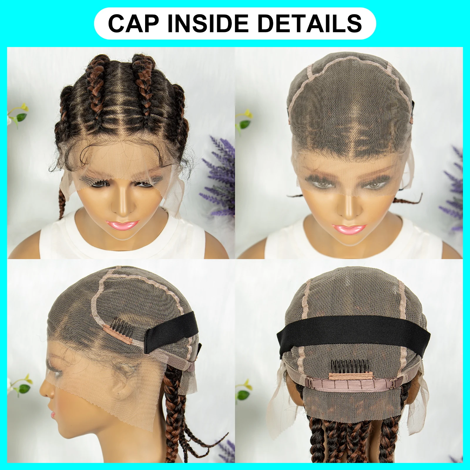 KIMA Full Lace Cornrow Box Braided Wig Synthetic Lace Front Wigs for Africa Women Men Braids Wig with Baby Hair Braiding Wigs lace front wig lace wigs womens synthetic wigs synthetic wigs