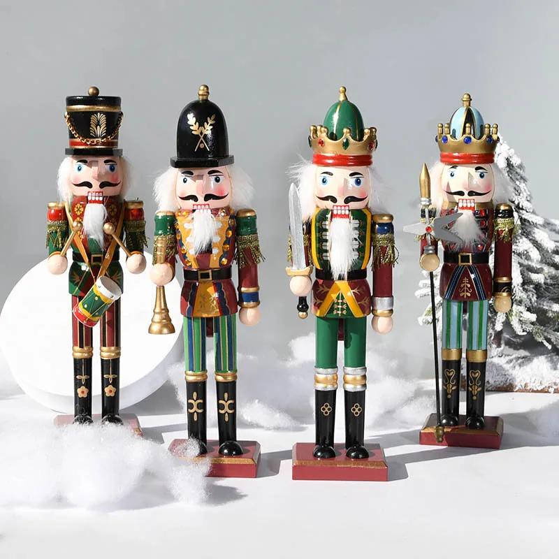 

2023 Christmas Table Decoration Walnut Clip Puppet Tin Soldier Wood Walnut Man Vintage Christmas Decoration