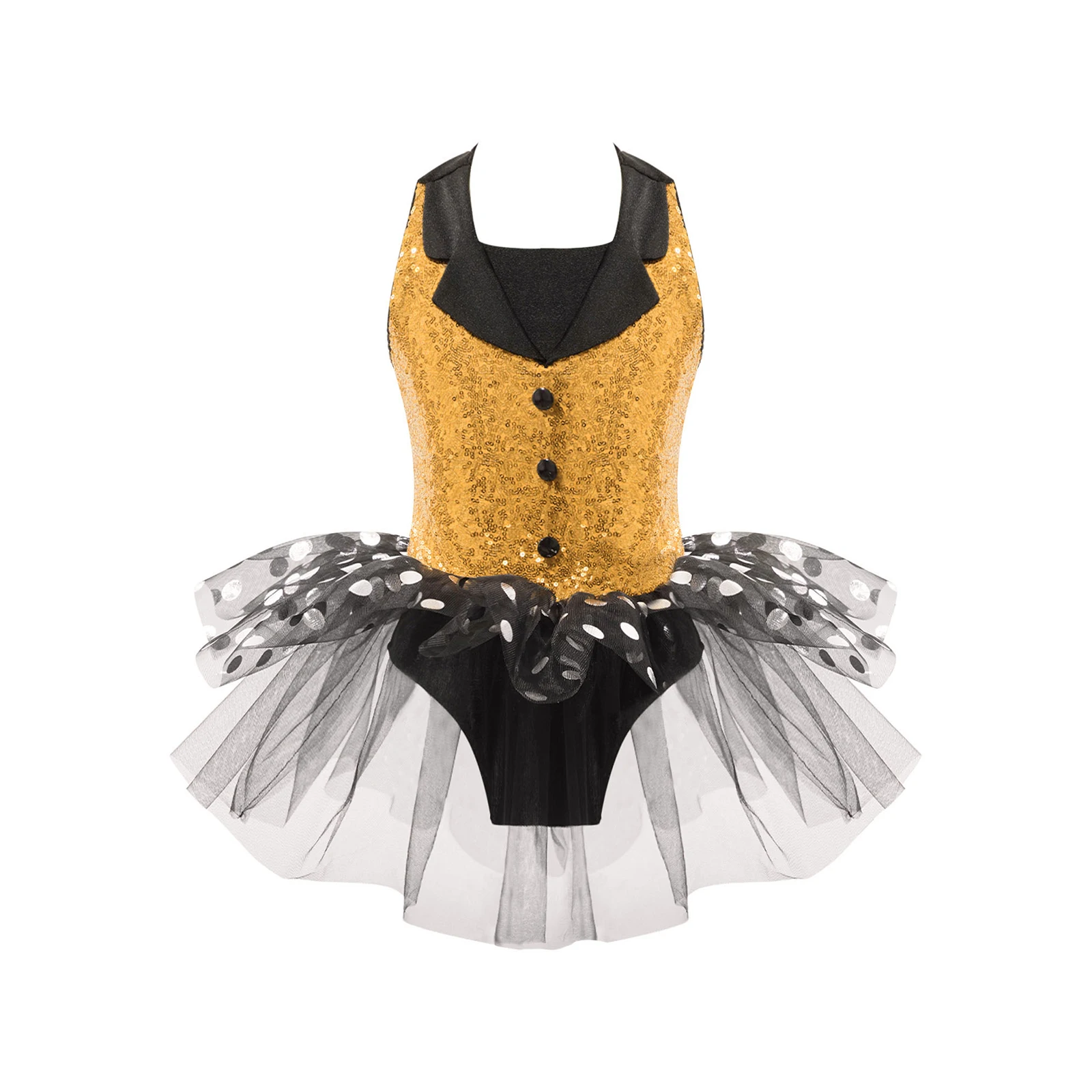 thumbnail image 1 of Ropa de baile para niñas y niños, vestido de tutú de Ballet con tirantes de lentejuelas en la espalda, traje de circo para actuación de danza moderna latina y Jazz, 1 of 5