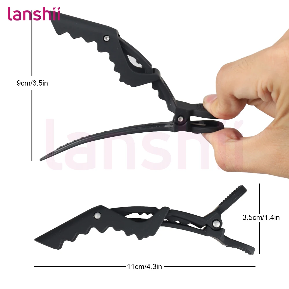 Lanshii 6PCS 무광택 헤어 클립 ? 살롱 헤어 스타일링, 커팅 및 미용용 악어형 섹션 클립