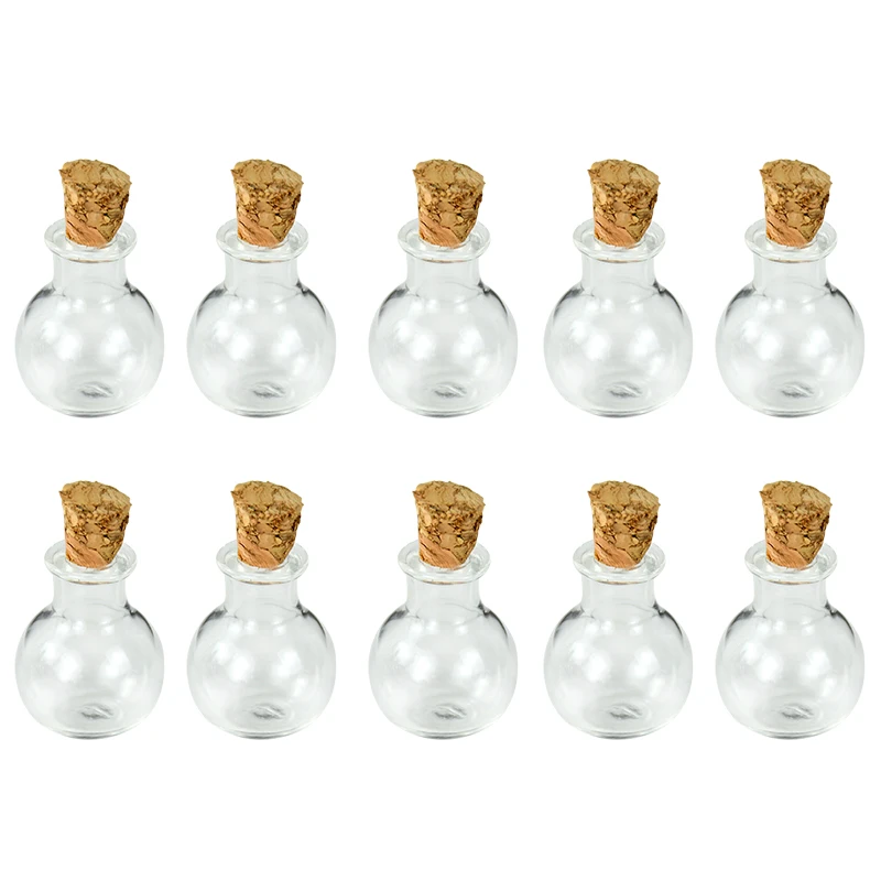 5pcs Mini Glass Bottles with Cork Stopper Clear Glass Wishing Jars Potion Bottle for Wedding Message Favor Containers Home Decor