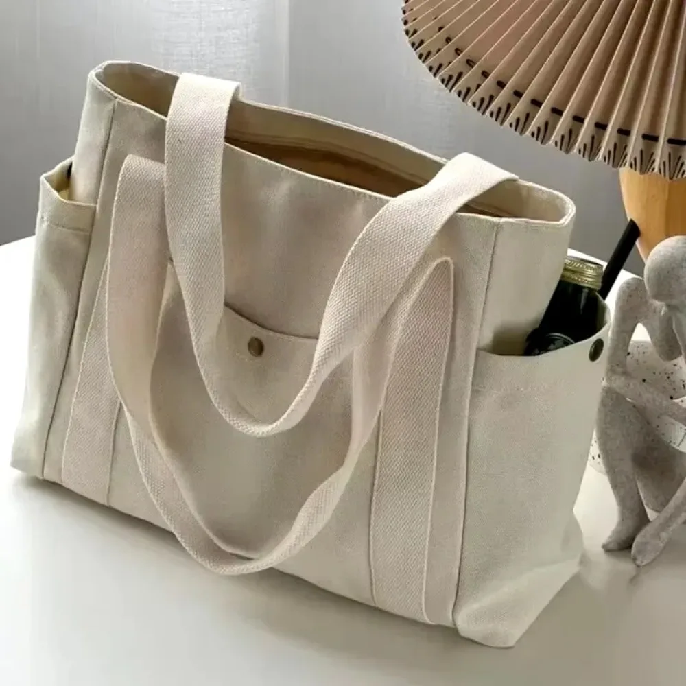 2025 Now Large Capacity Canvas Tote Bags for Work Commuting Carrying Bag College Style Student Outfit Book Shoulder Bag