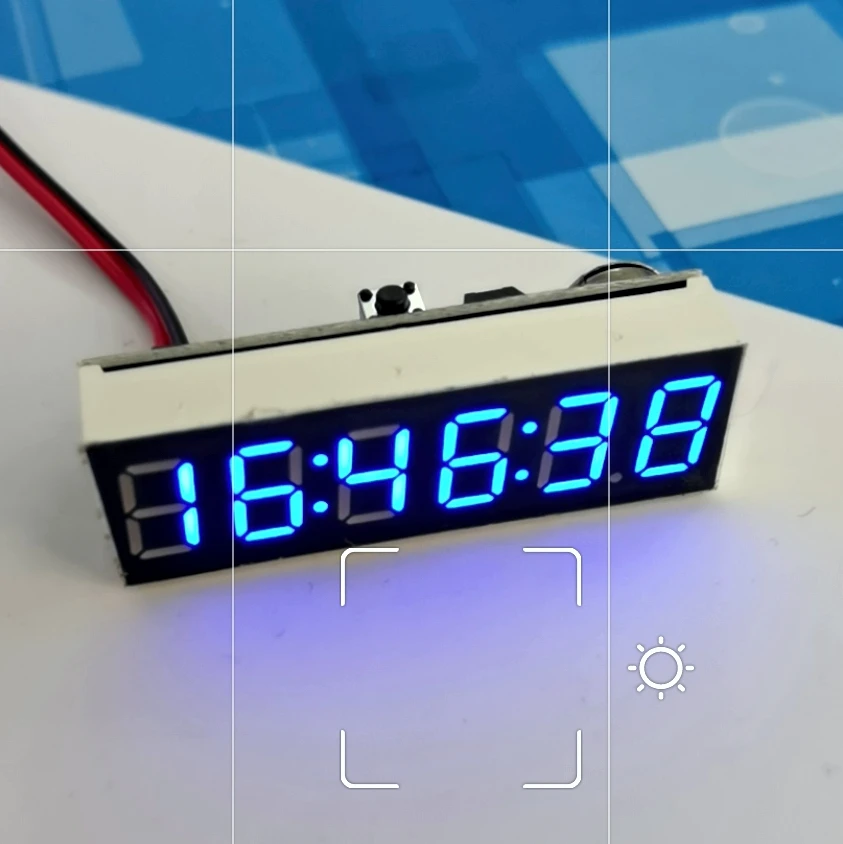 Compact LED Digital Clock with Second Display and Adjustable Brightness