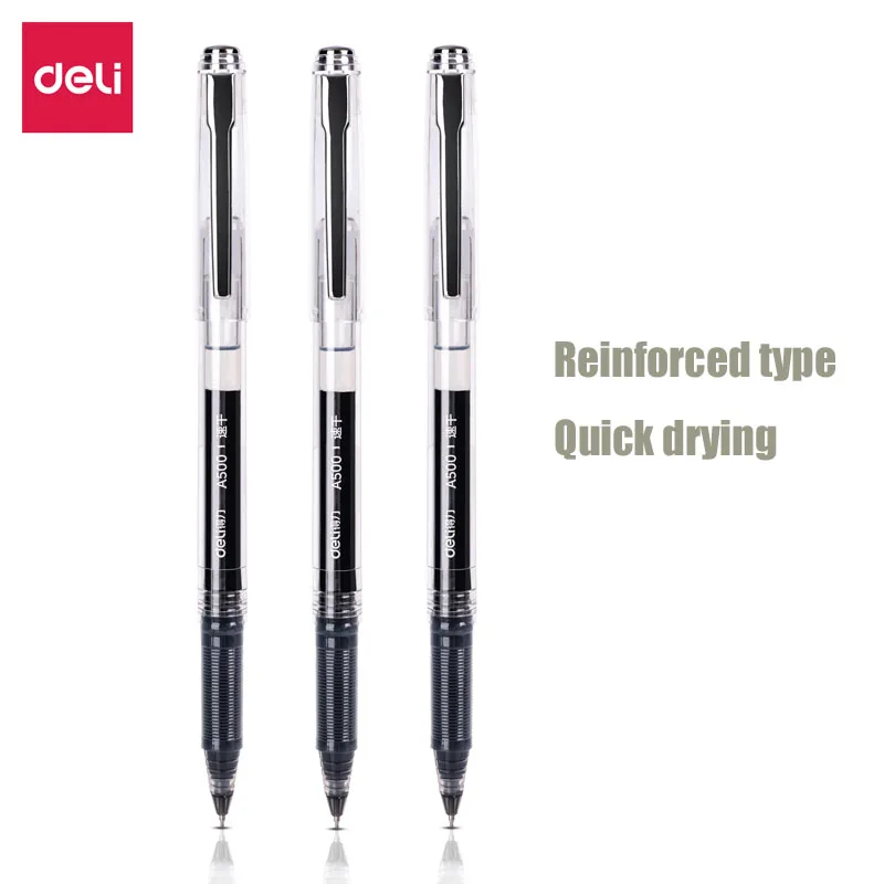 12pcs/box Deli A500 0.5mm Finance Gel Pen Black Ink Gelpen For School Office Exam Supplies Stationery