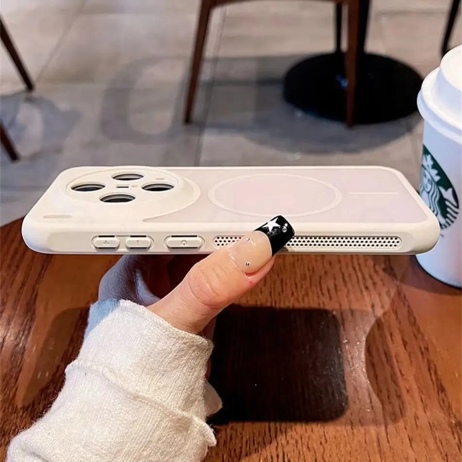Enhanced Magsafe-Compatible Matte Clear Cooling Case with Wireless Charging