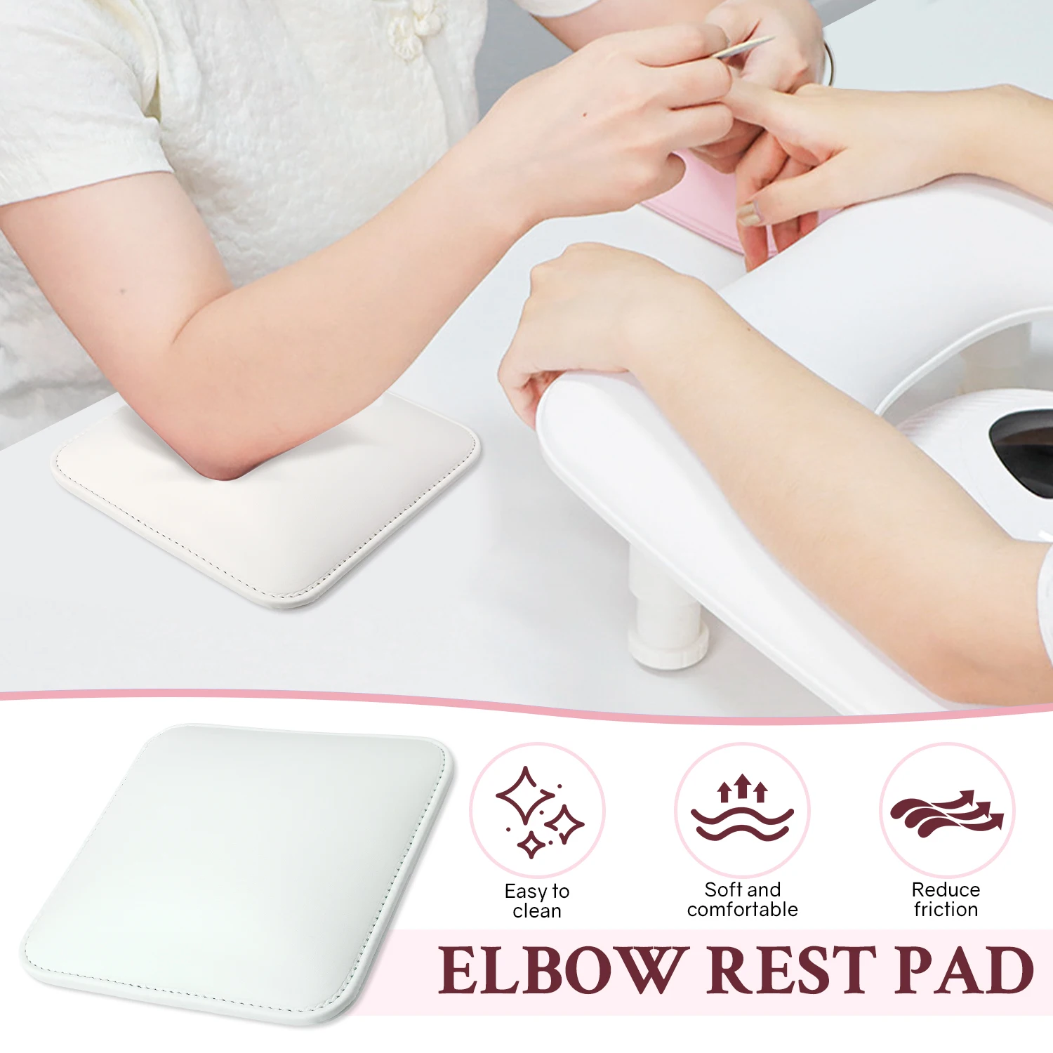 Nail Arm Rest For Elbow Leather Elbow Pad Cushion Hand Rest For Nails Non-Slip Base Nail Tech Manicure and Office,nail arm rest