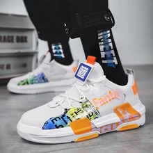 

Korean Print Summer Mesh Street Style Men Tide Casual Board Shoes Student Tennis Sport Sneakers for Male