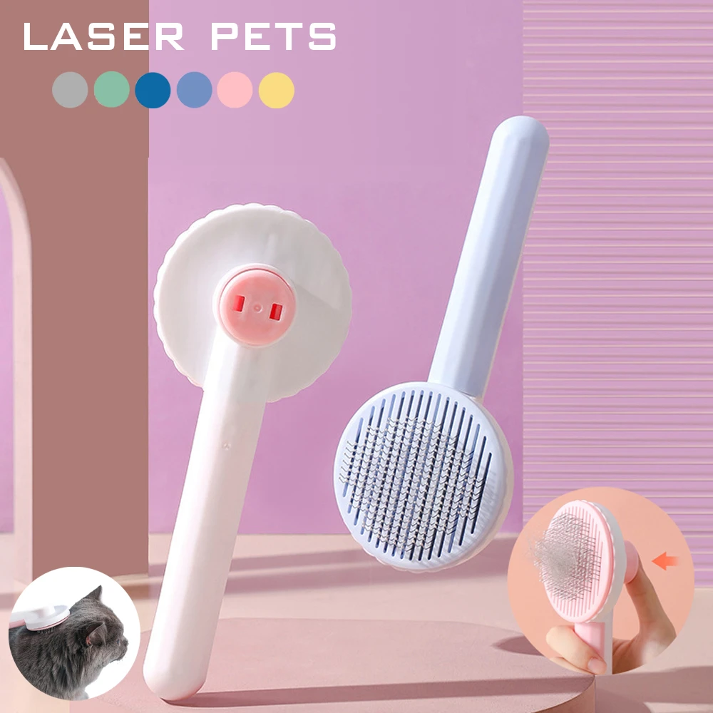 Cat Brush Pet Comb Self Cleaning Slicker Brush Remove Hair Grooming