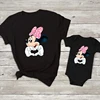 Disney Minnie Mouse Family Shirts Funny Mommy and Me Kids Tshirts Matching Baby Rompers Cotton Family Look Disney Trip Clothes 1
