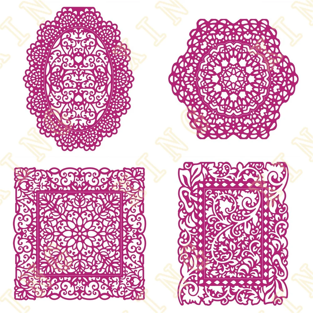 New Arrival Embroidered Lace Corded Lace Metal Cutting Dies Stencil For