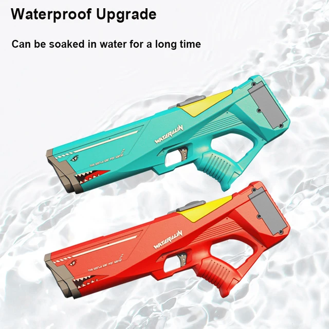 Roclub Automatic Electric Water Gun Toy Bursts Summer Play Watergun Toys 500ML Shark High Pressure Beach Toy Kids Water Fight 4