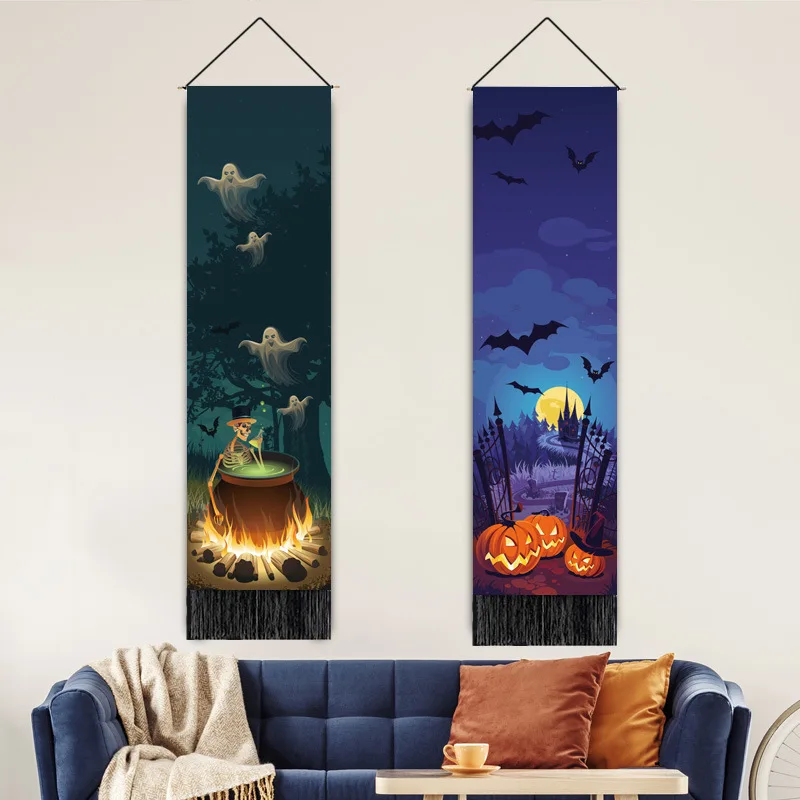 

Crow Halloween Party Spooky Festive Atmosphere Decor Hanging Picture Halloween Hanging Cloth Bohemian Decor New Curtain Backdrop