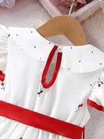 Girls Infant Floral Print Dress Breathable Baby Princess Dress 0-3 Years Cool Short Sleeve Outfit 4