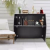 Foldable Portable Bar Cabinet - Rectangular Freestanding Event Bar 3