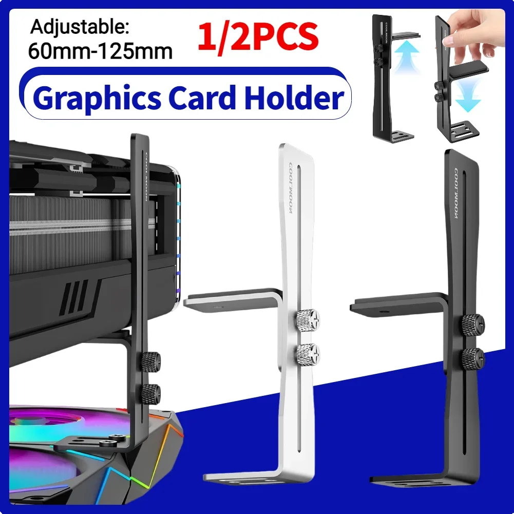 Computer Graphics Card Holder Chassis Fan Support Aluminum GPU Fixed Bracket Wear Resist Adjustable Graphics Card Support