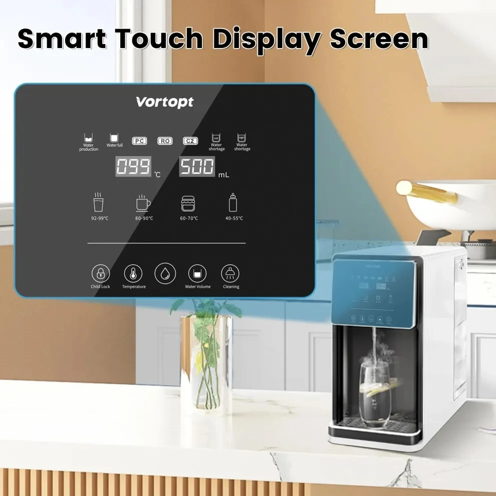 Countertop Reverse Osmosis System 5 Stage UV RO Water Filter System Instant Hot Water Purifier Tap Filter 7:1