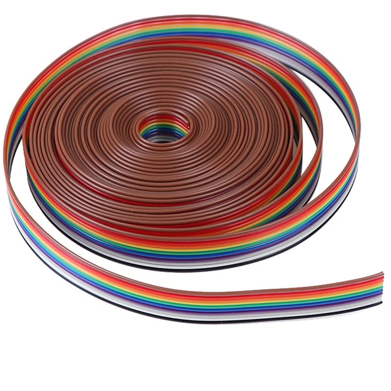 Ribbon Cable 5meters/lot Ribbon Cable 10WAY Flat Color Rainbow 10P 28AWG