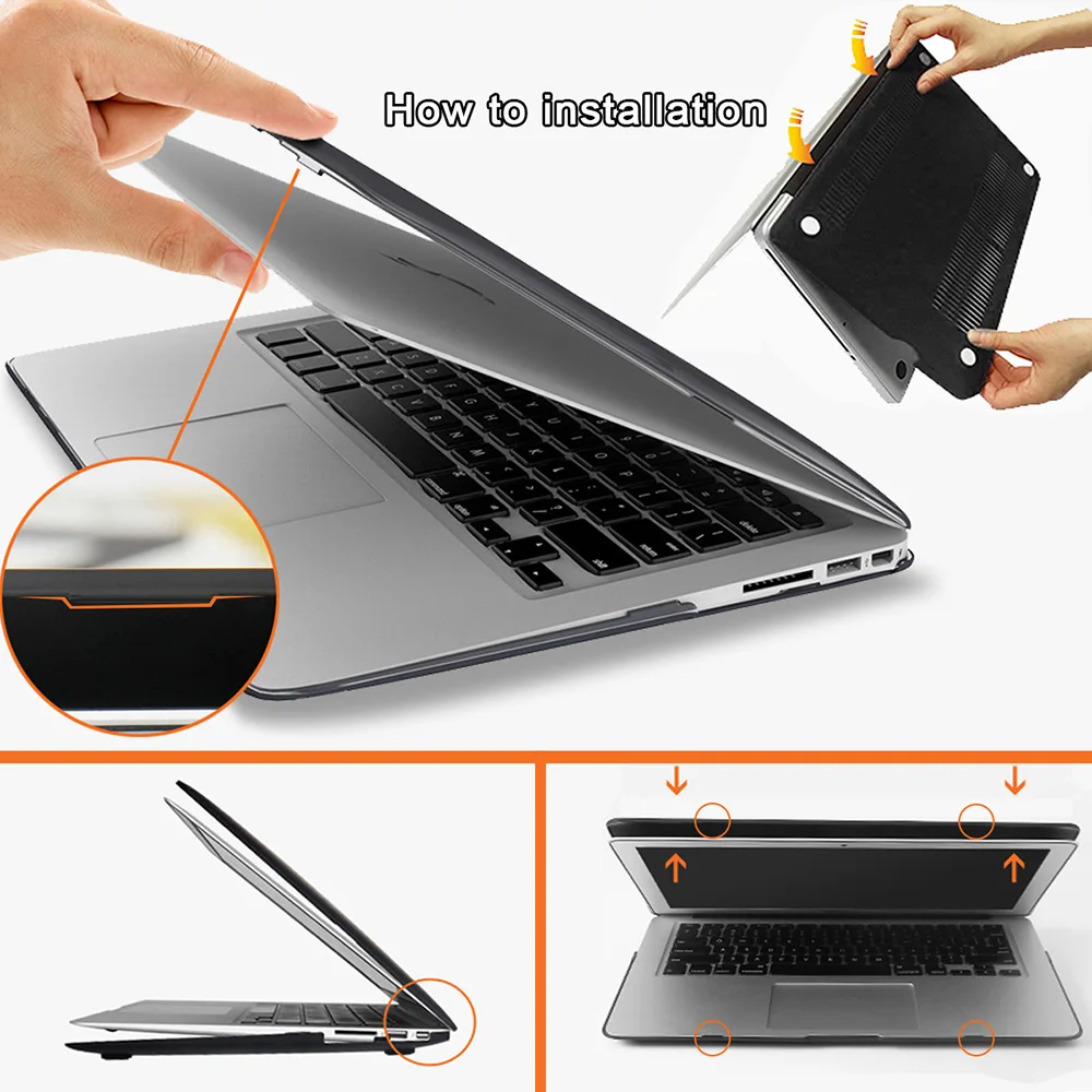 Laptop Case for Apple Macbook M1 Chip Air Pro Retina 11 12 13 15 Inch,Crystal Clear Hard Shell 2020 Touch Bar ID Pro 13 A2338