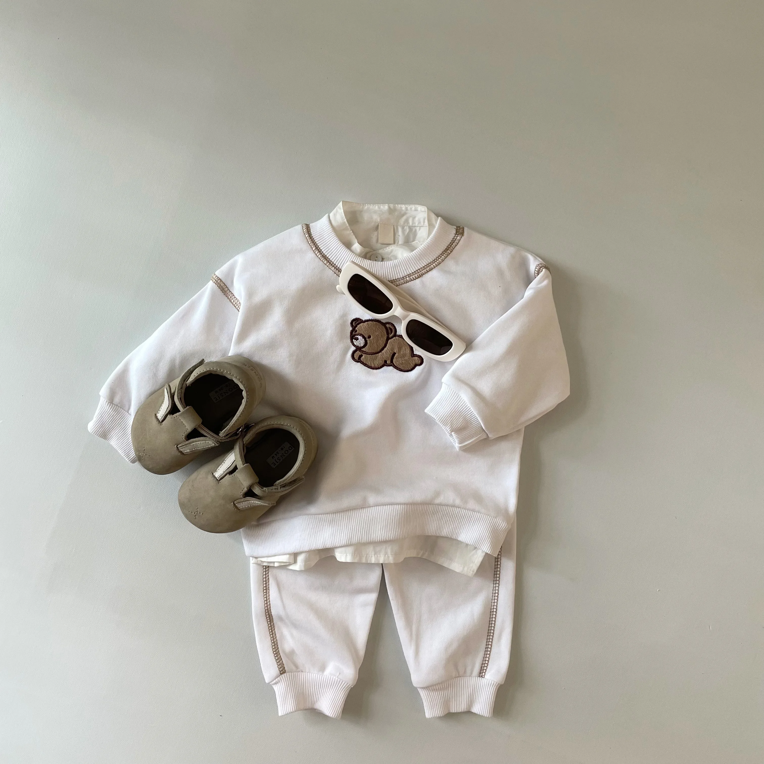 Spring Toddler Baby Clothing Sets for Infant Boys Clothes Set Embroidered Little Bear Top+Pants 2Pcs Outfit Kids Costume Outfit baby boy outfits baby outfits