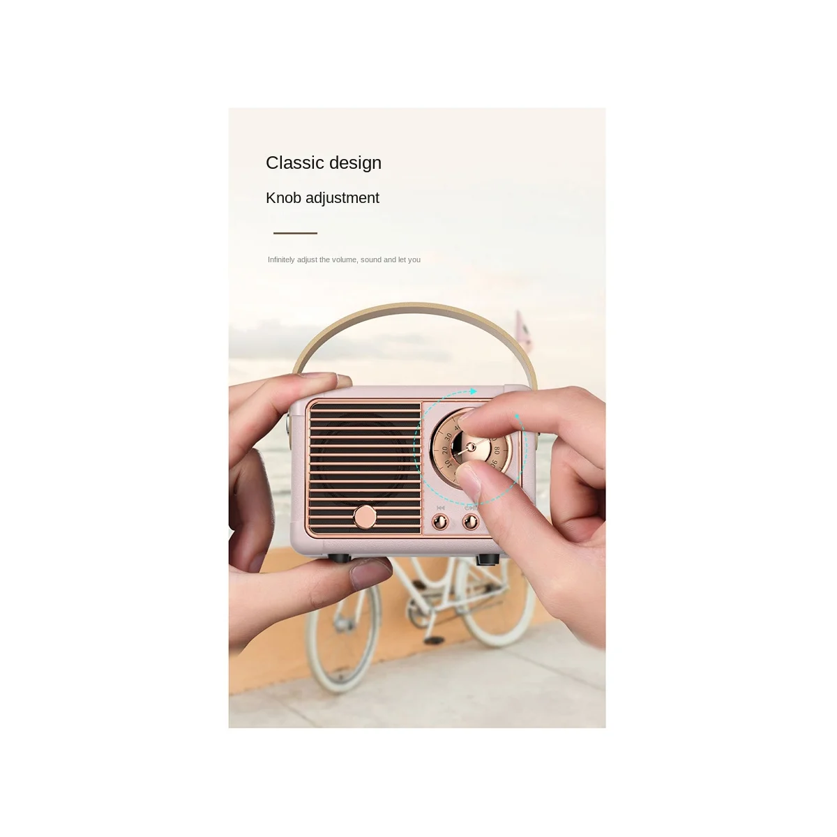 

Retro Bluetooth Speaker HM11 Classical Retro Music Player Sound Stereo Portable Mini Travel Music Player Pink