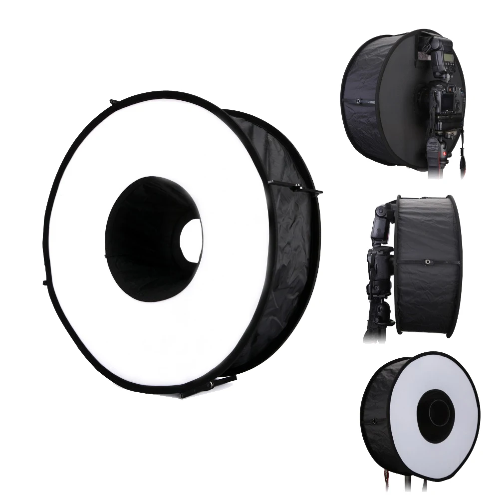 Description Picture 2 of item45cm 18" Easy-folded Ring Softbox Speedlight Flash Diffuser Reflector for Iconic Brand Nikon Portrait Photography
