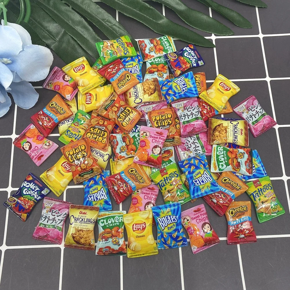 10PCS/Lot 1/6 Scale Dollhouse Miniature Resin Chips Model Mini Snack for Blyth BJD OB11 Doll House Decor Toys Accessories 2