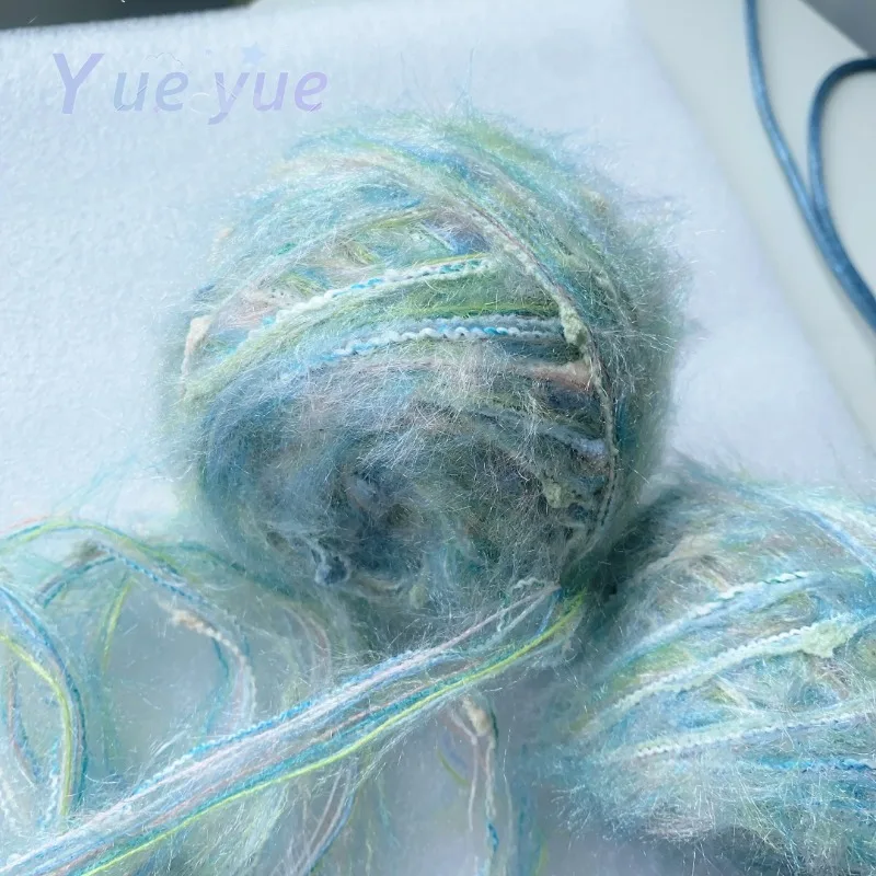 Sparkling Oil Painting Cake Thread 50g-Gradient Sparkling Mixed DIY Scarf, Bag, and Hairpin, Thick and Gorgeous Braided Thread 4