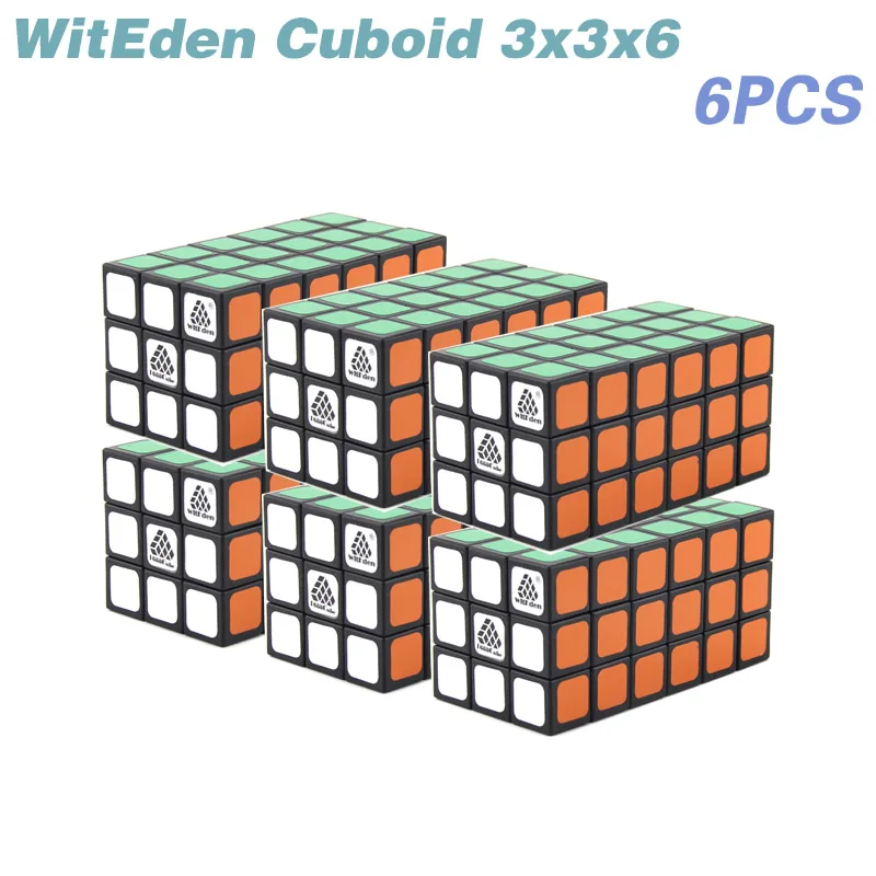 

WitEden Cuboid 3x3x6 Magic Cube Wholesale Lots Bulk 6PCS Set Speed Twisty Puzzle Antistress Educational Toys For Children