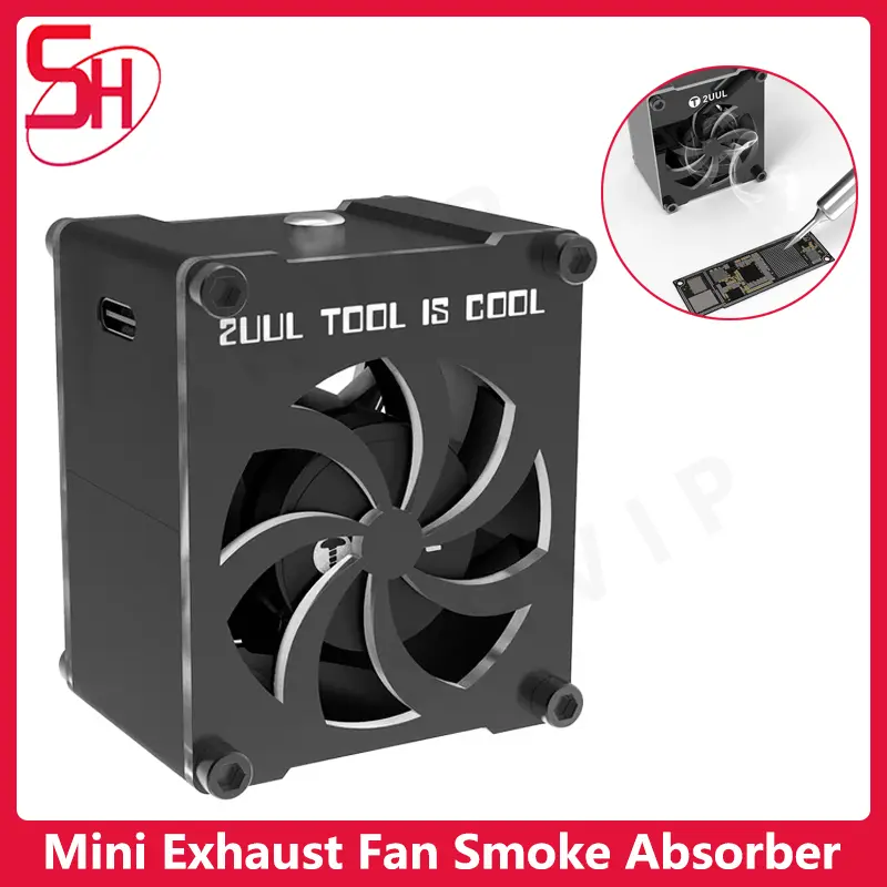 2UUL Mini Exhaust Fan Solder iron Smoke Absorber ESD Fume Extractor Microscope Smoke Solder For Phone Motherboard Welding Repair image 1