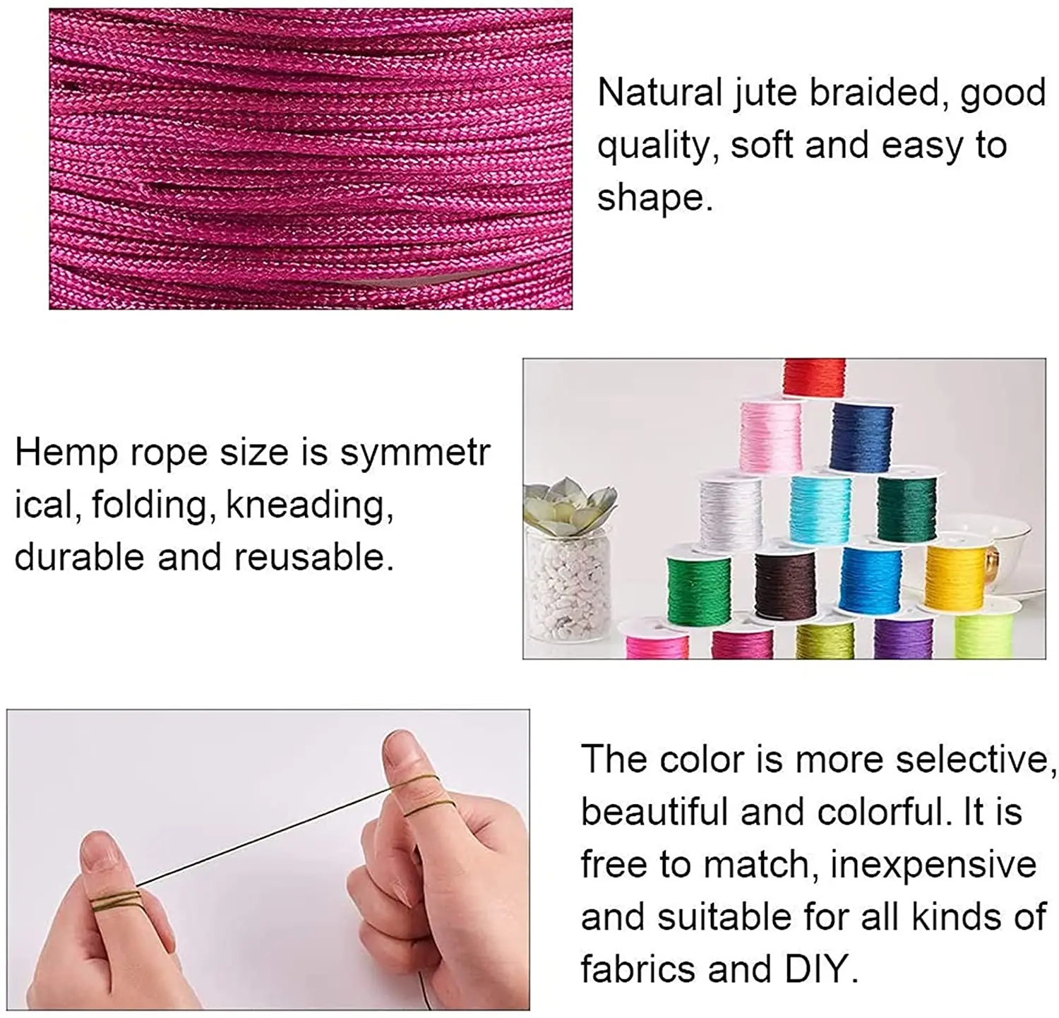 50Yard/Roll 0.8mm Nylon Cord Thread Chinese Knot Macrame Cord Bracelet Braided String DIY Craft jewelry Bracelets Making Finding
