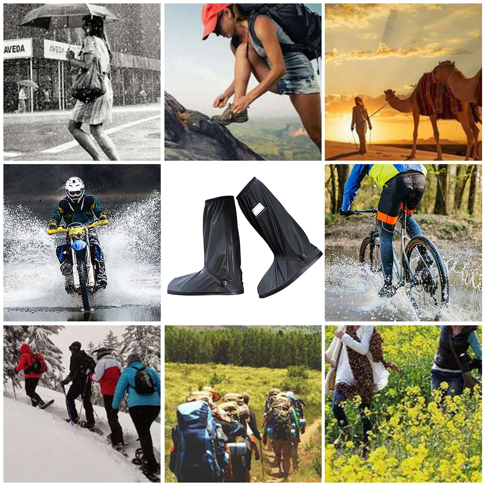 Creative Rainproof Shoes Cover Waterproof High Tube Cycling Bike Rain Boot Thick Shoes Cover Reusable For Motorcycle Riding Bike