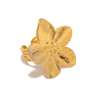 2024 nuovo anello fiore in acciaio inossidabile per le donne temperamento semplice festa moda fascino alla moda gioielli impermeabili 1