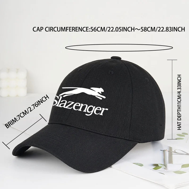 MLFO Slazenger 치타 프린트 야구 모자 가볍고 통기성이 있으며 조절 가능한 스포티 클래식 스타일 남여 공용 테니스 애호가 선물