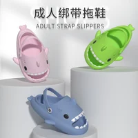 Cartoon Straps Shark Hole Garden Shoes 4cm Thick Soles Anti Slip Men's Slippers Office Shark Sandals Women Flip Flops 2