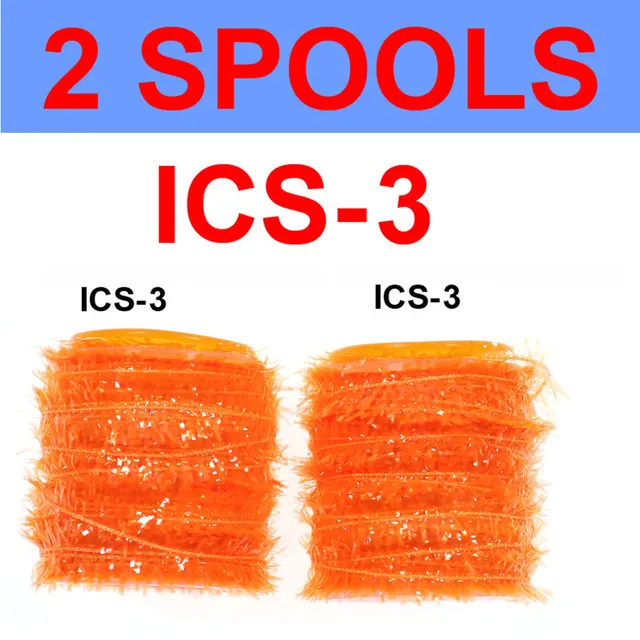 Vampfly 2 Spools Fishing Fly Tying Ice Chenille  Material For Knitting Streamer Fly Marabou Jig Ice Jig Flies Bass Pike Lures ICS3