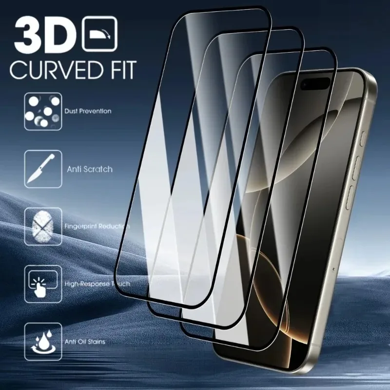 3-Pack Premium Tempered Glass Screen Protector - Superior Full Coverage Protection