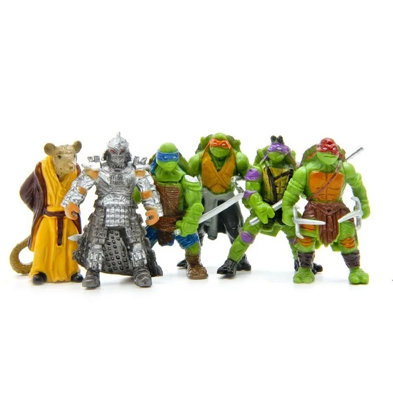 Mini figura de ação anime infantil, tartarugas ninja, brinquedos Raphael  Donatello, modelo de desenho animado, decoração desktop, presente de Natal
