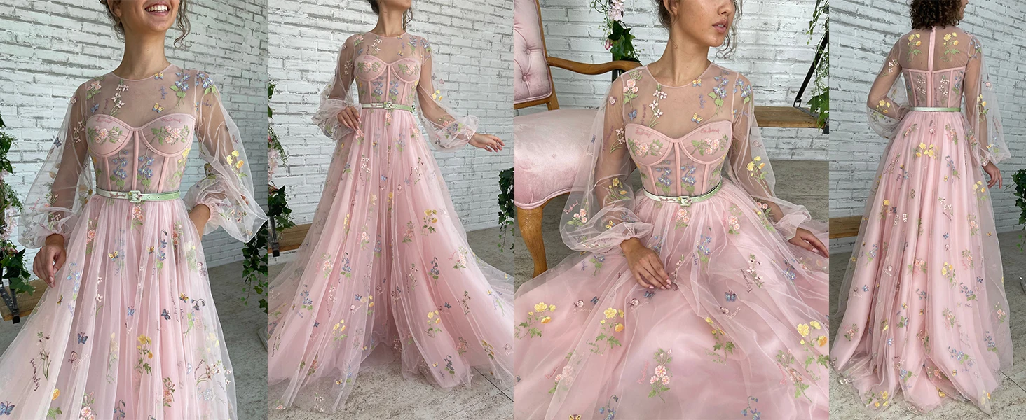 vestido de fiesta de tul