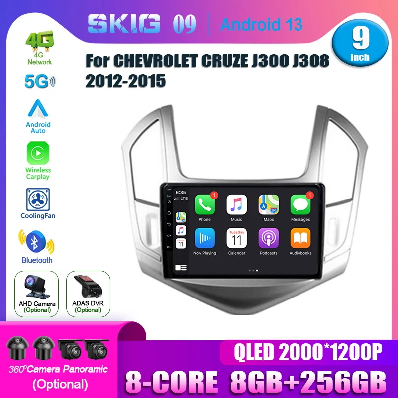 

Android 13 For Chevrolet Cruze J300 J308 2012-2015 8 Core Car Radio Multimedia Video Player navigation CarPlay 4G GPS 2 din